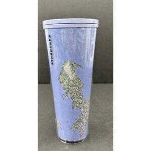 Starbucks Halloween 2022 Glow in the Dark Lilac Raven Tumbler 24oz No Straw